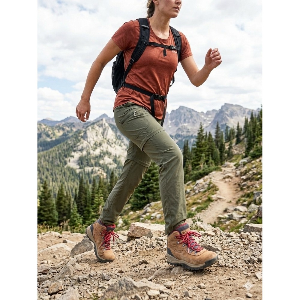 Columbia Newton Ridge Women 8 Hiking Boots Waterproof Brown Suede Trail Shoes